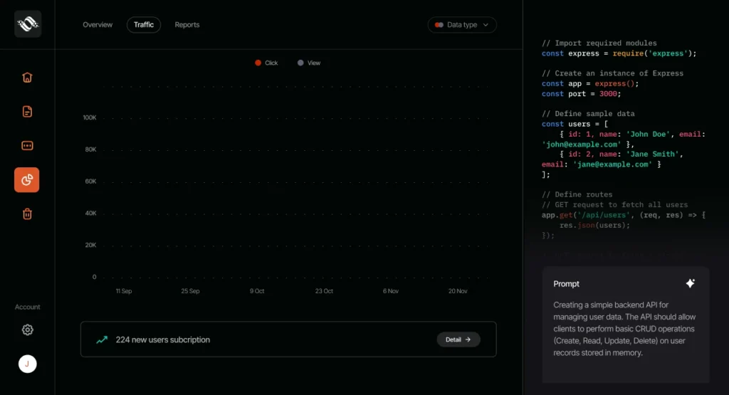 AI Dashboard Builder باني لوحات تحكم مدعوم بالذكاء الاصطناعي